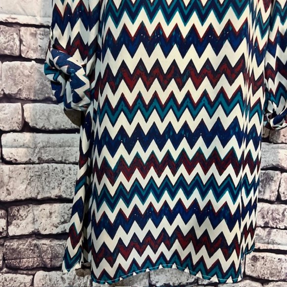 Speechless Multicolored Long Sleeve DressTunic Size M - Picture 3 of 9